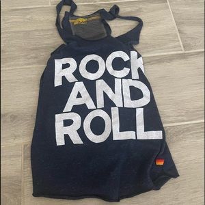 Aviator Nation Tank Top Rock & Roll Small Navy